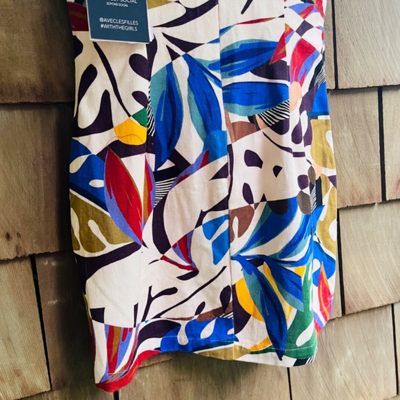 Anthropologie Women's Denim Printed Square-Neck Bodycon Mini Dress - Picture 13 of 15